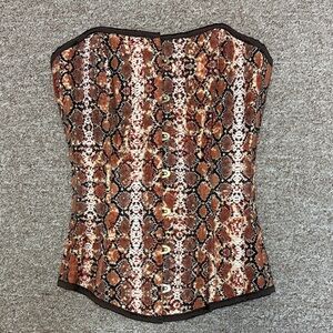 Stylish Snake Print Corset Blouse